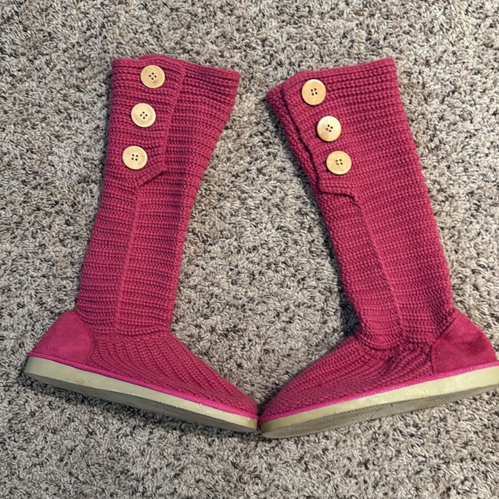 Fold up or down pink button boots size 8.5 - Picture 4 of 4